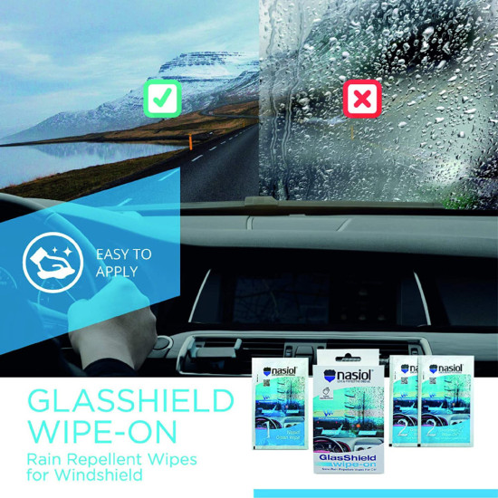 Nasiol Glasshield Wipe-on Nano Rain Repellent Wipes